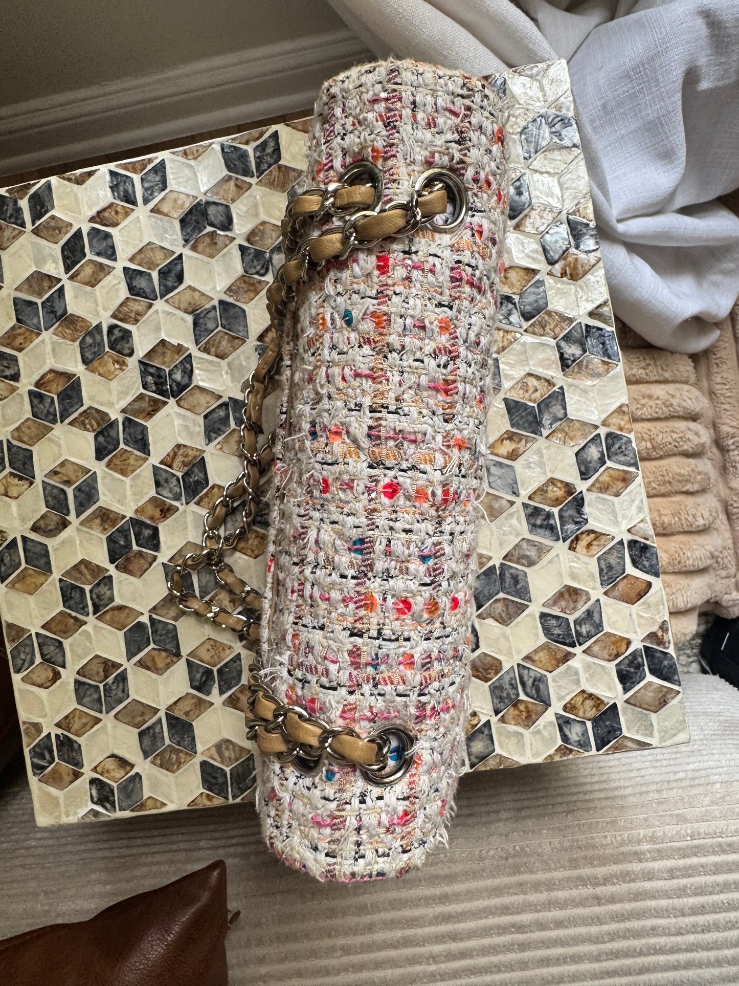 Chanel Tweed Multicolor Medium Classic Flap