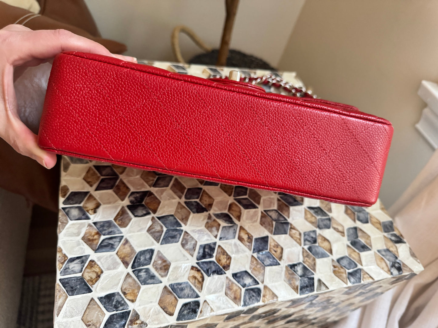 Chanel Red Caviar Medium Double Flap