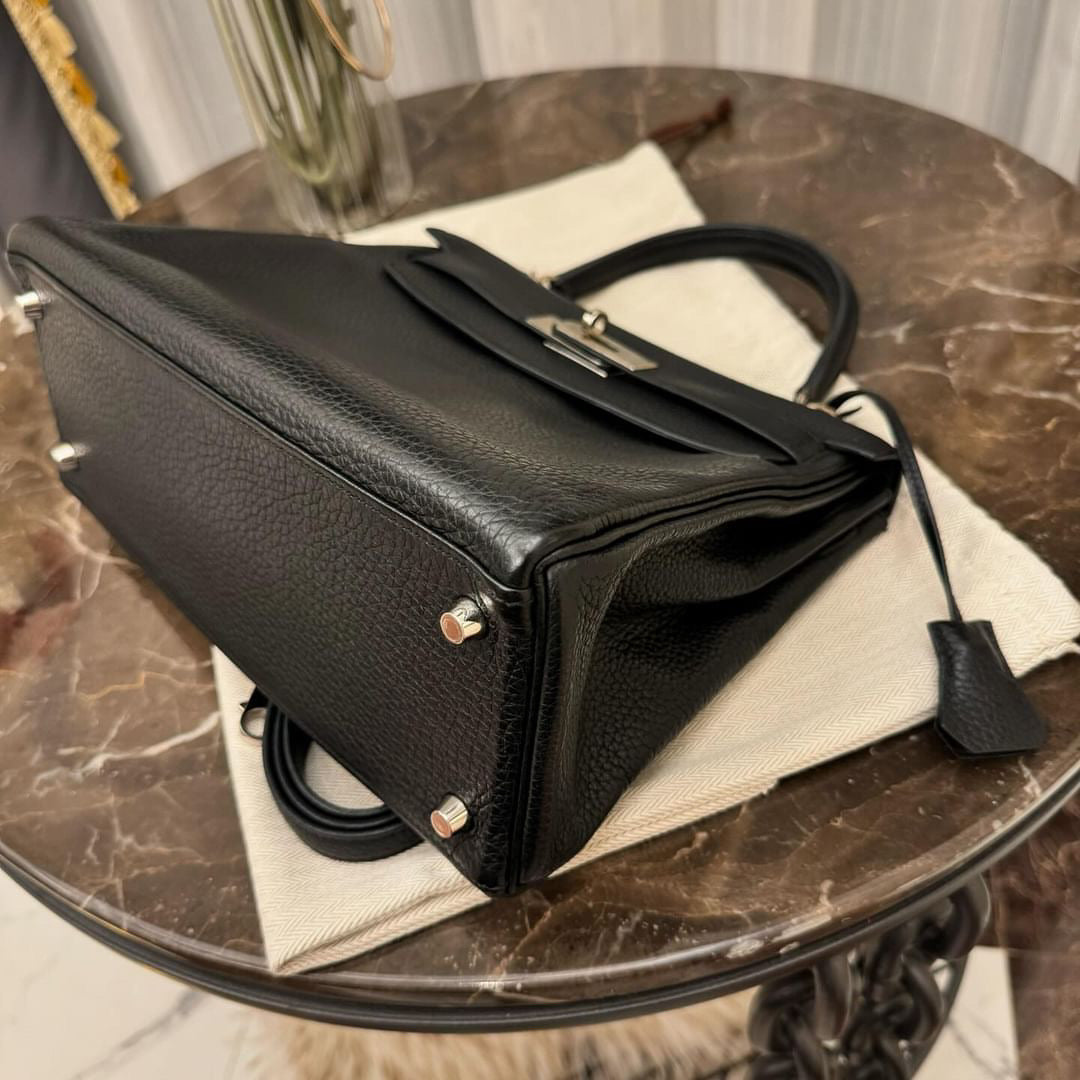 Hermes K28 noir Togo PHW stamp Q square