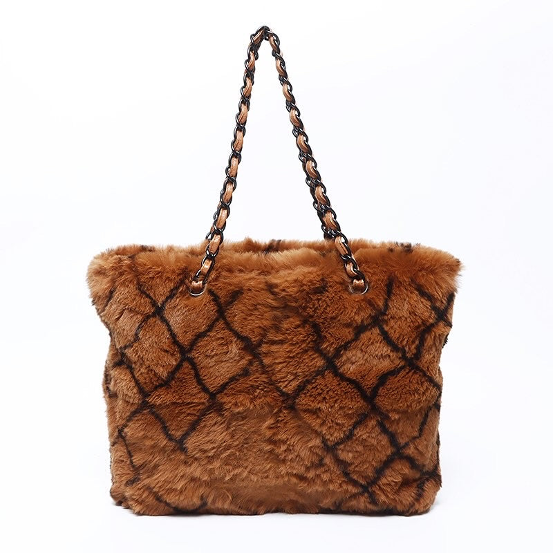 Rare Chanel rabbit fur large tote