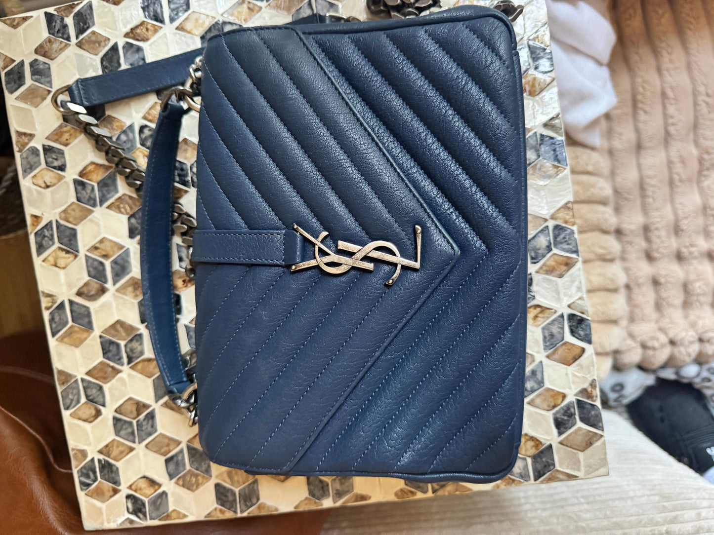 YSL Medium College Top Handle Crossbody Bag