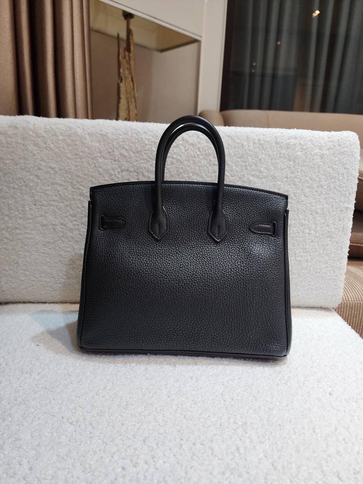 Hermes birkin 25 noir Togo GHW stamp X