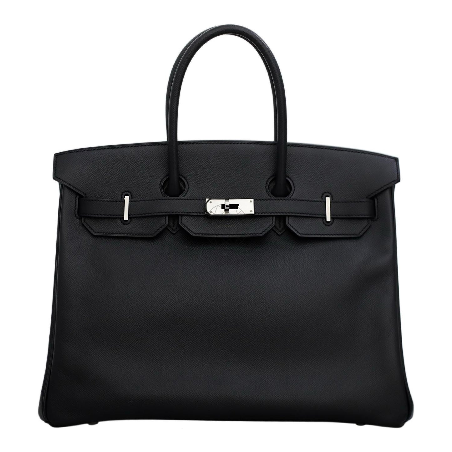 Hermes birkin B35 Epsom black PHW stamp Q square bag