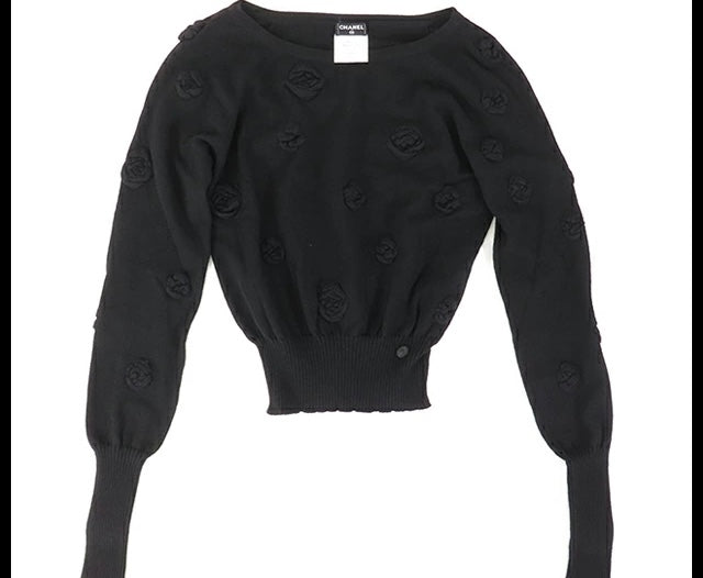 Hermès 22AW Cashmere Knit 34 & Chanel camellia sweater