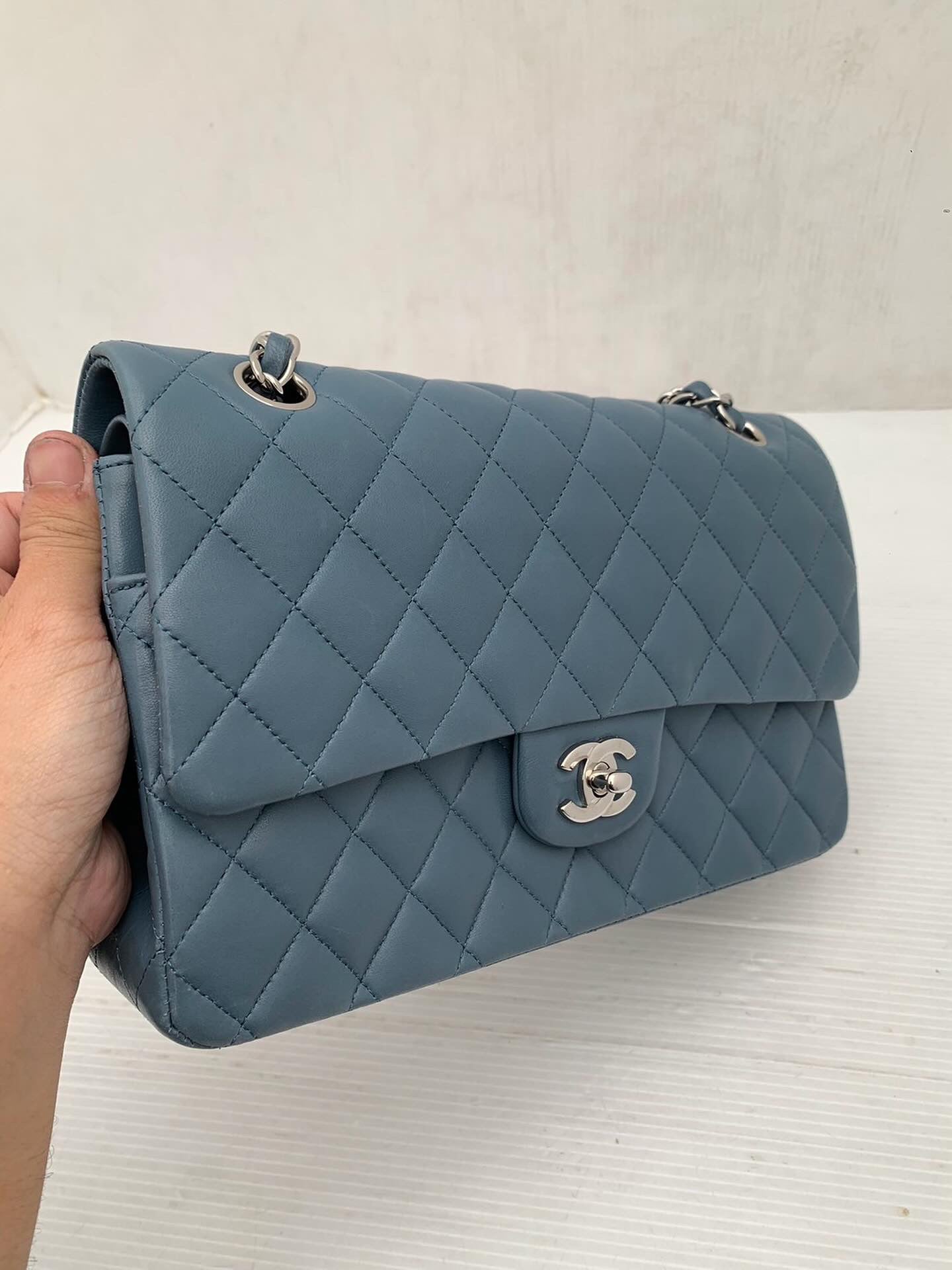 Chanel medium classic flap blue lambskin -PARTIAL PAYMENT