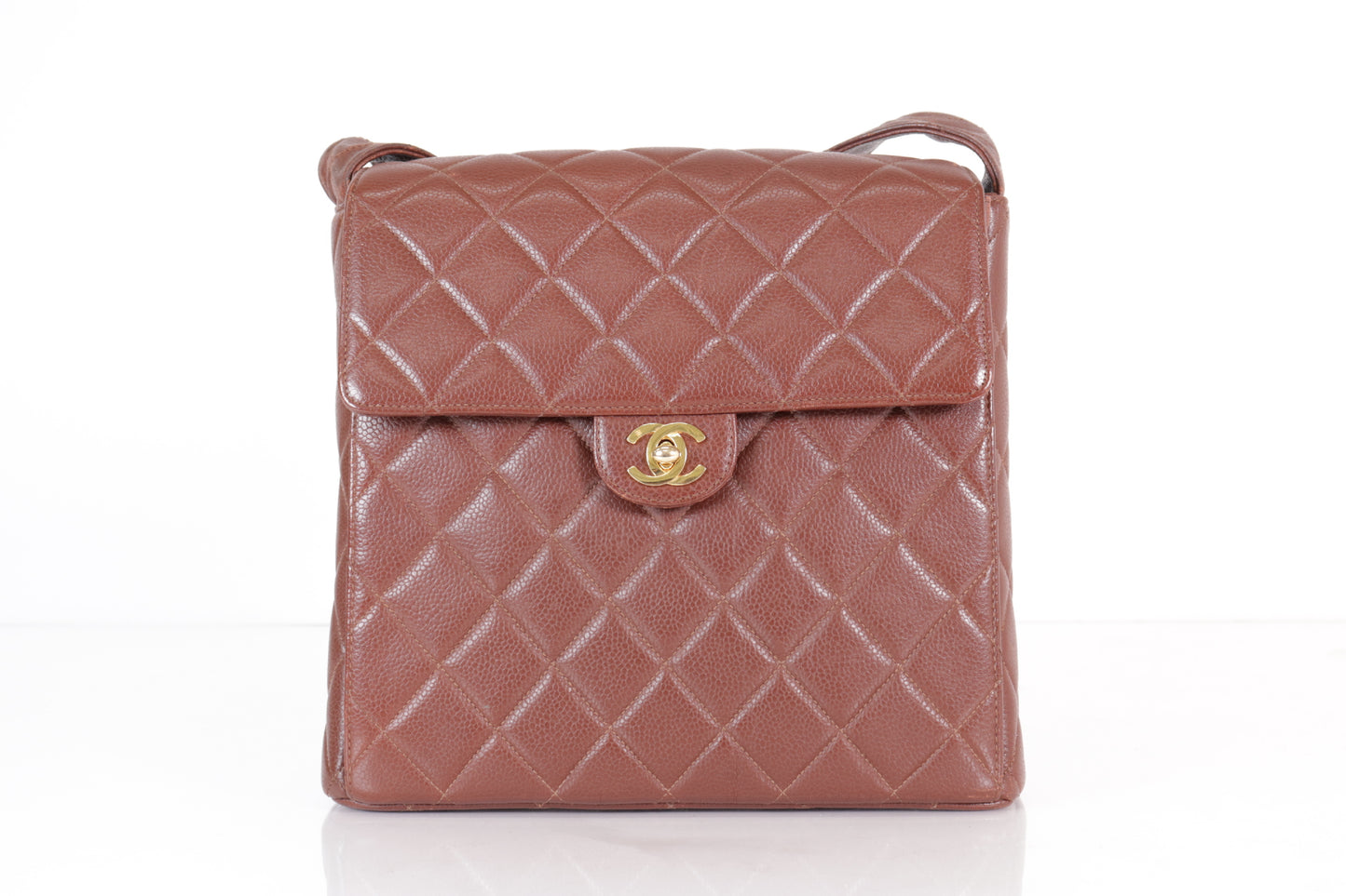 Chanel vintage chocolate caviar shoulder bag