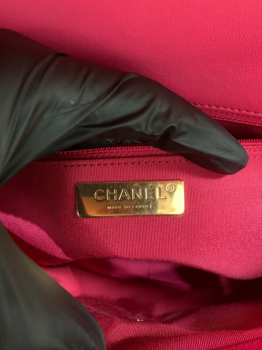 Chanel C19 large hot pink goatskin flap