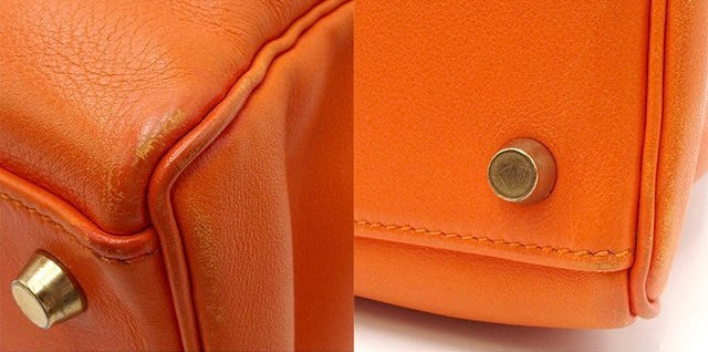 Hermes Kelly 32 orange gulliver leather gold hardware