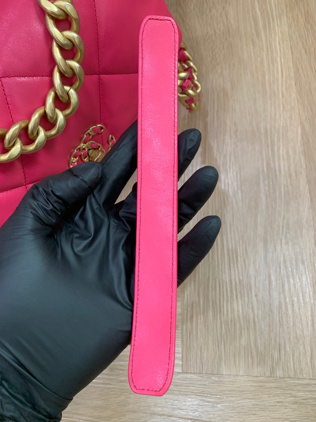 Chanel C19 large hot pink goatskin flap