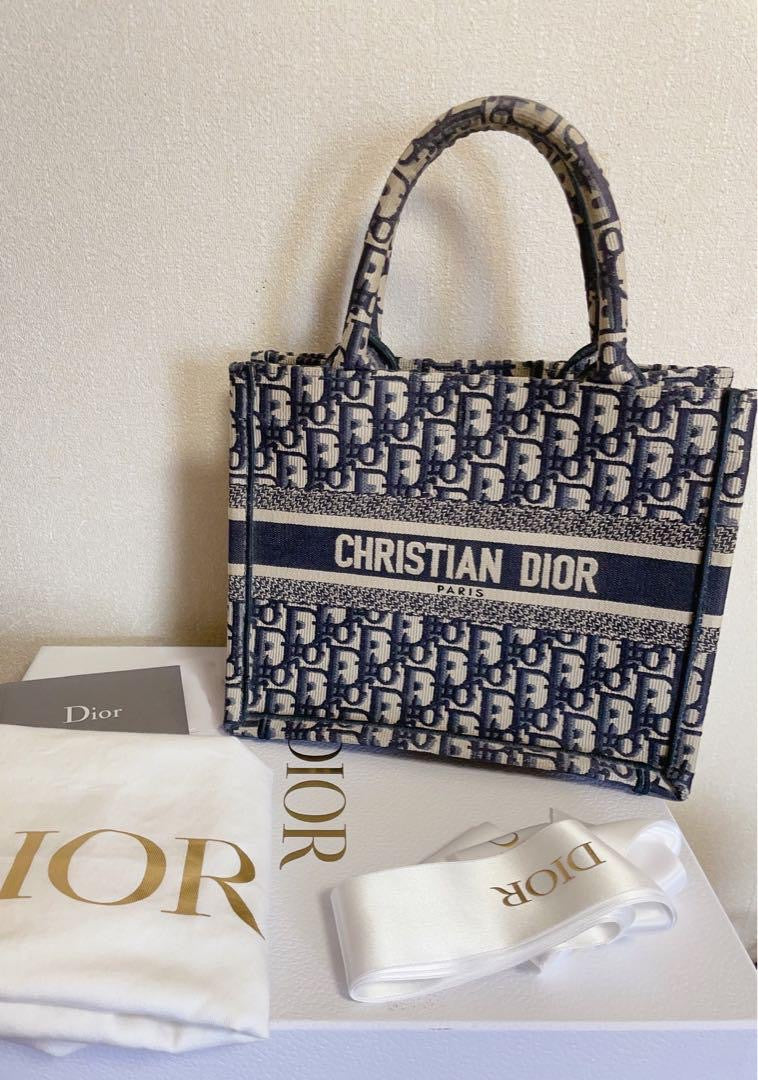 Christian Dior small navy oblique book tote - NIB