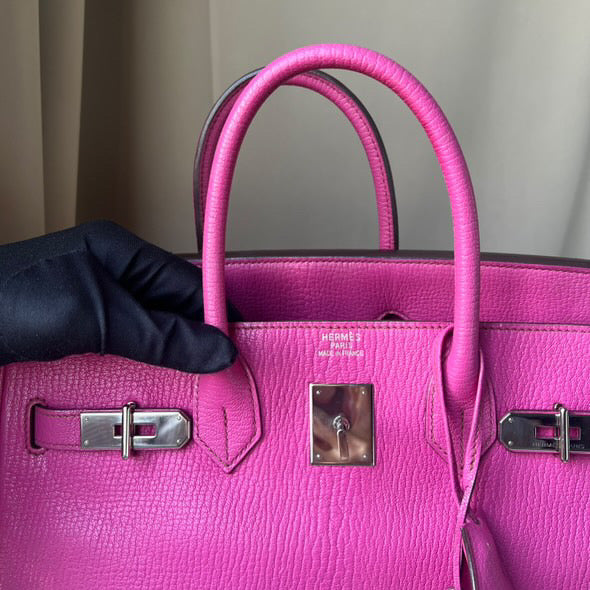 Hermes HAC 32 fuchsia chèvre PHW