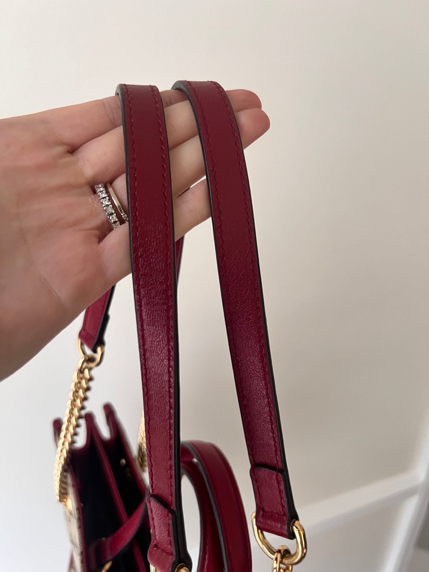 Gucci bordeaux GG two way tote