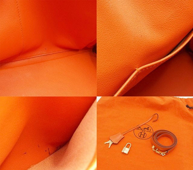 Hermes Kelly 32 orange gulliver leather gold hardware