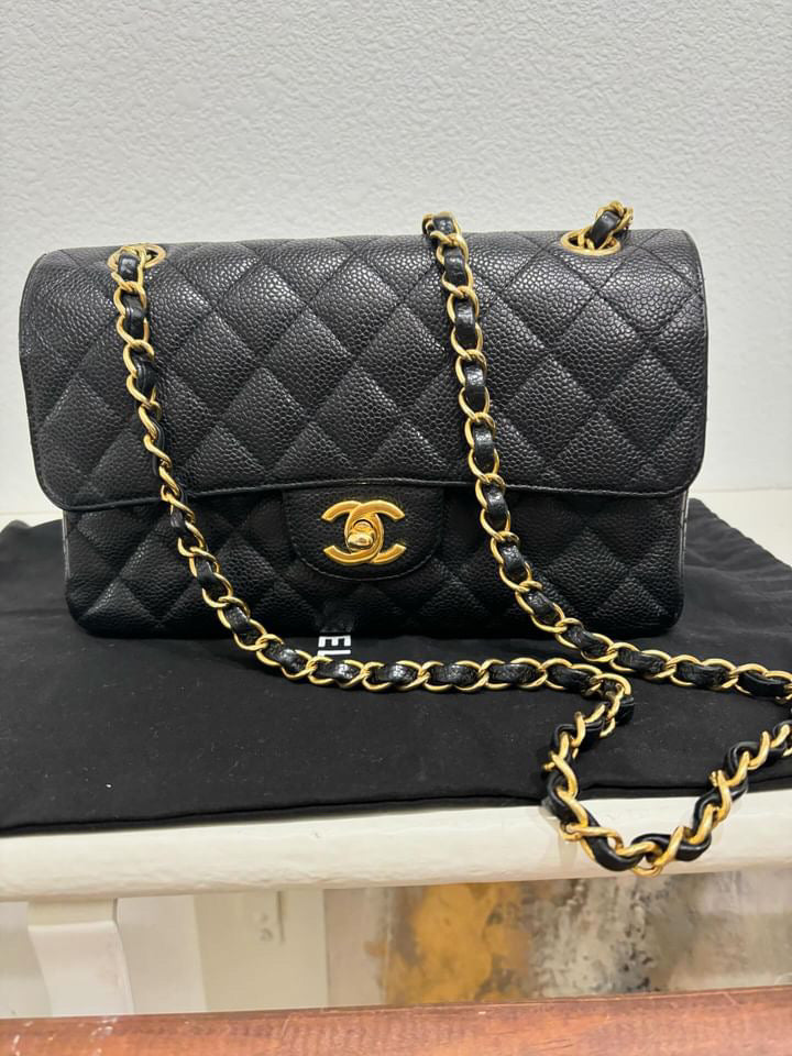 Chanel Black caviar GHW small classic flap 13 series