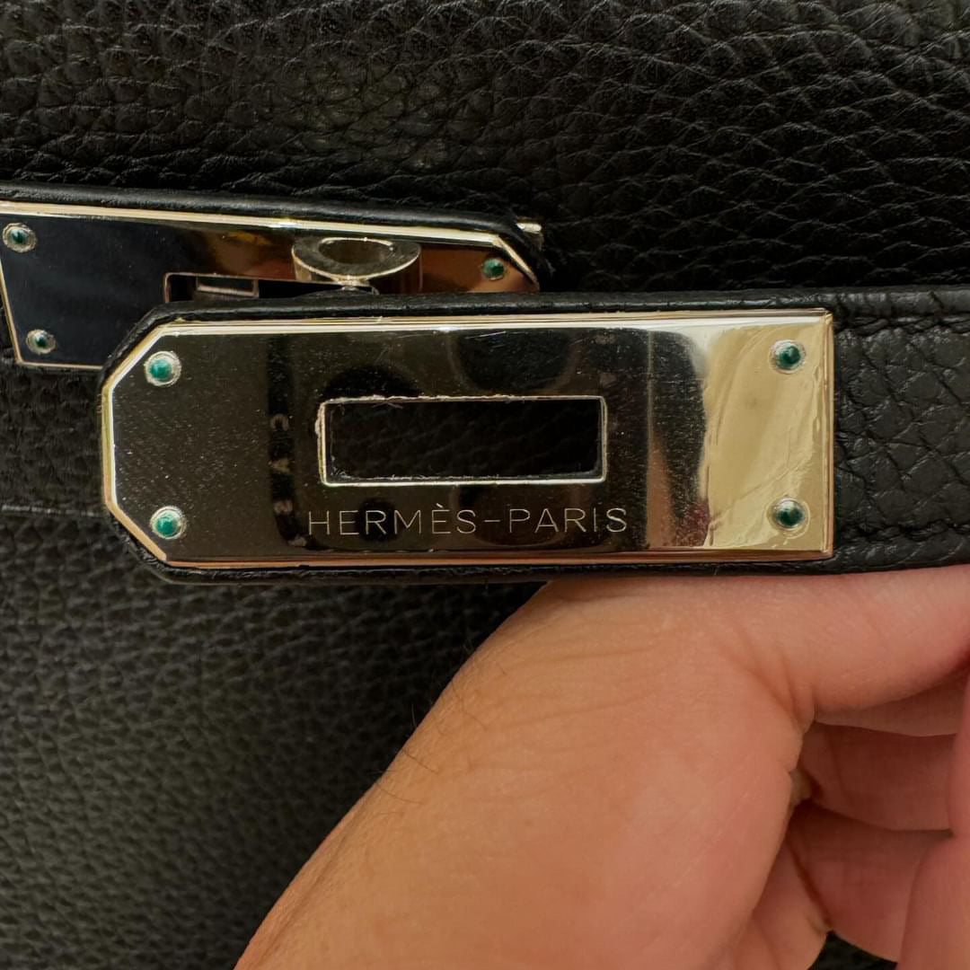 Hermes K28 noir Togo PHW stamp Q square