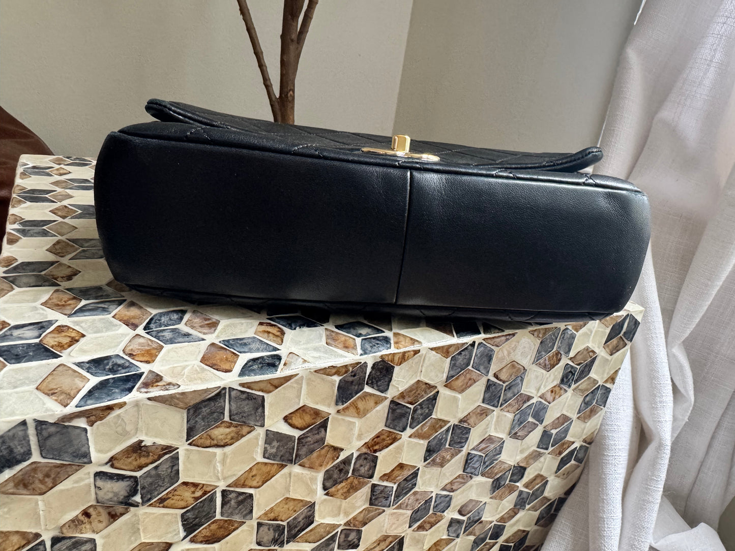 Chanel Lambskin Chunky Chain 2-Way Handbag