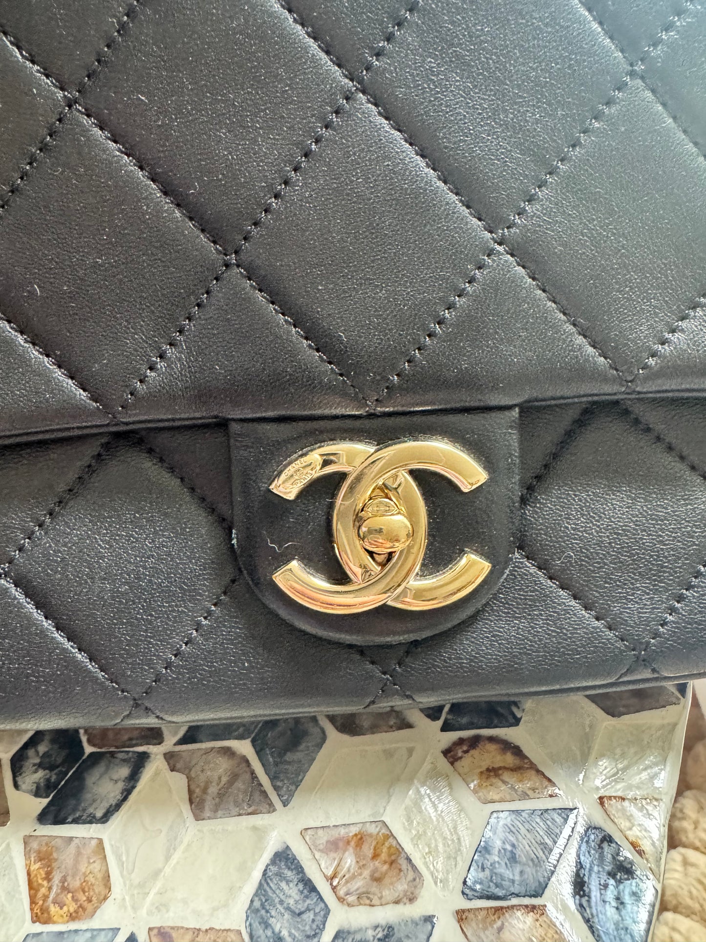 Chanel Lambskin Chunky Chain 2-Way Handbag