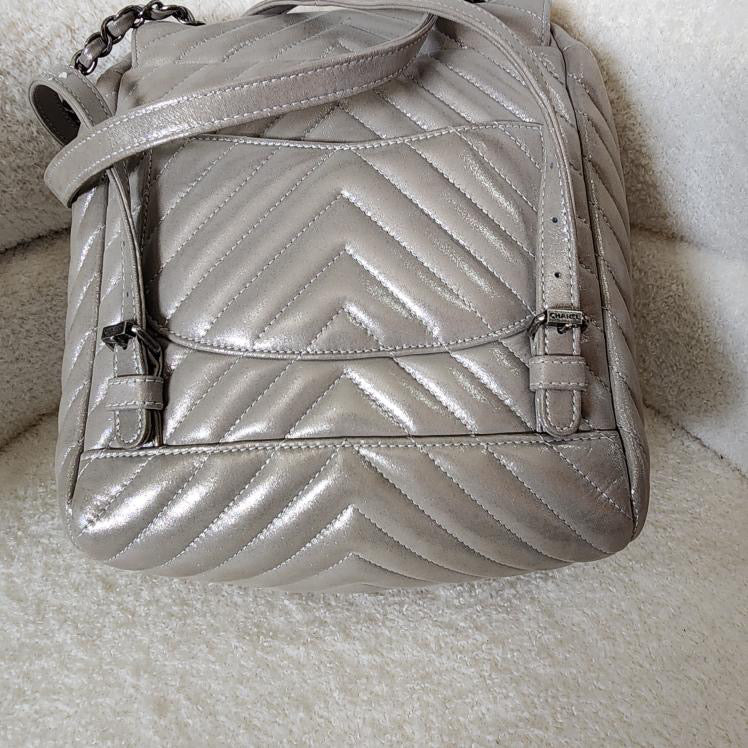 Chanel CC Chevron iridescent small backpack RHW