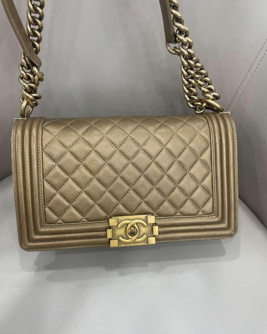 Chanel gold medium boy bag GHW