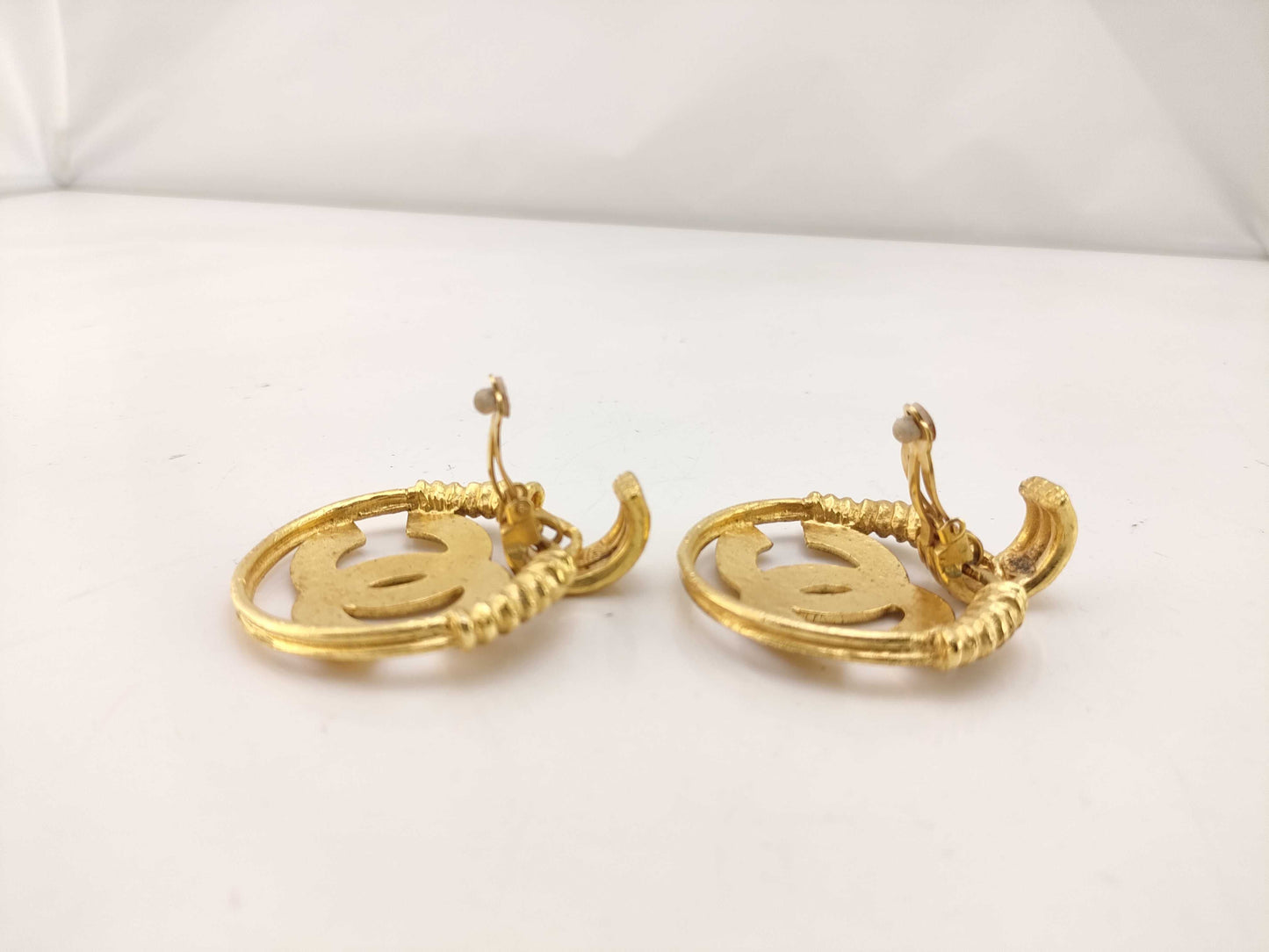 Chanel large CC door knocker earrings