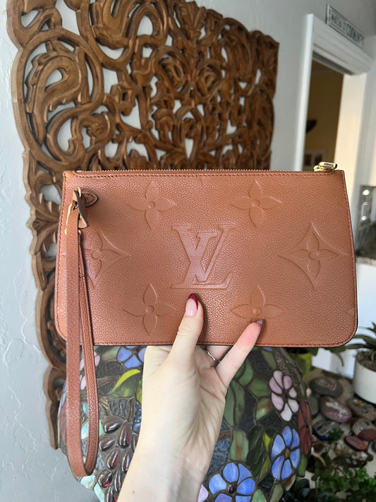 Louis Vuitton empreinte cognac pochette- limited edition color