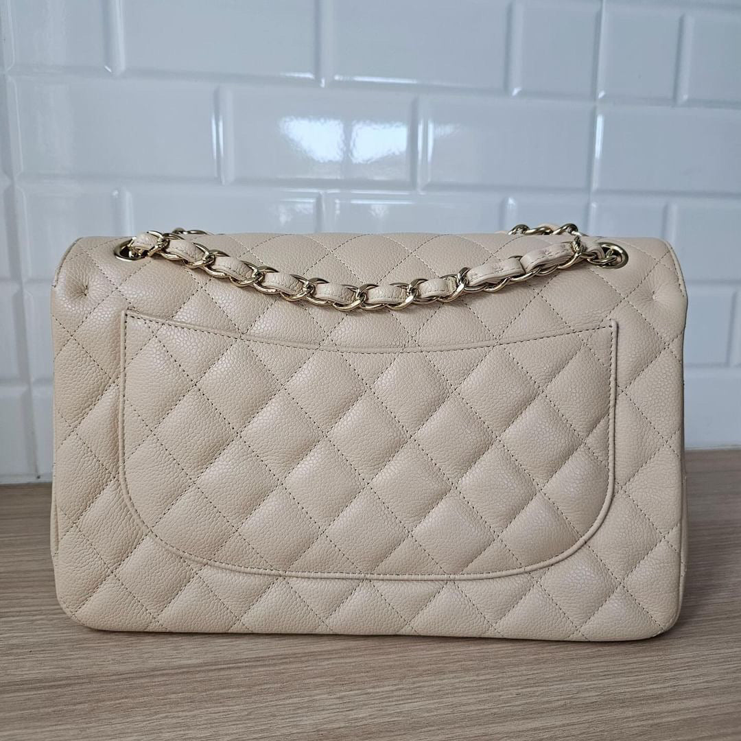 PARTIAL PAYMENT- Chanel Beige Claire caviar jumbo GHW