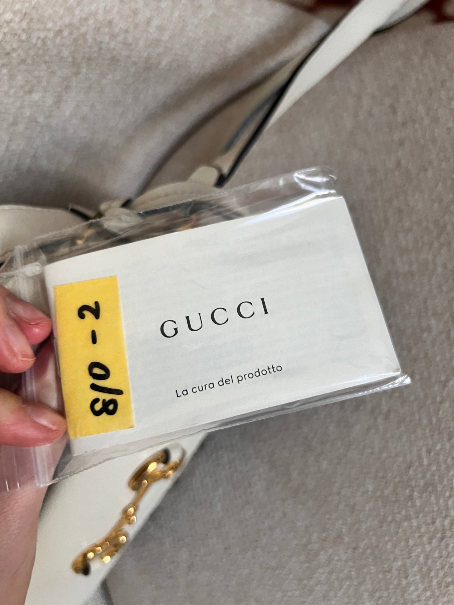 Gucci horsebit small white x GG coated canvas camera crossbody