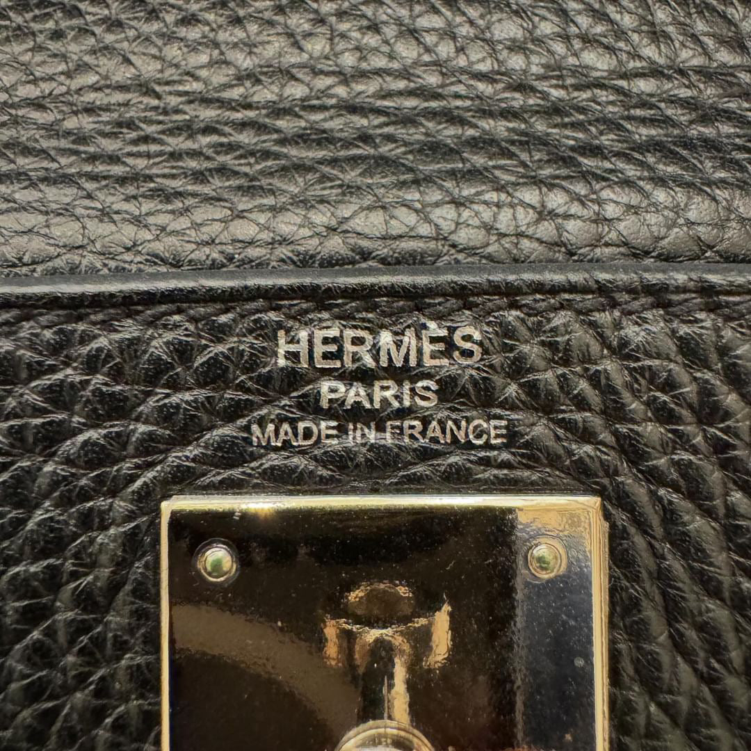 Hermes K28 noir Togo PHW stamp Q square