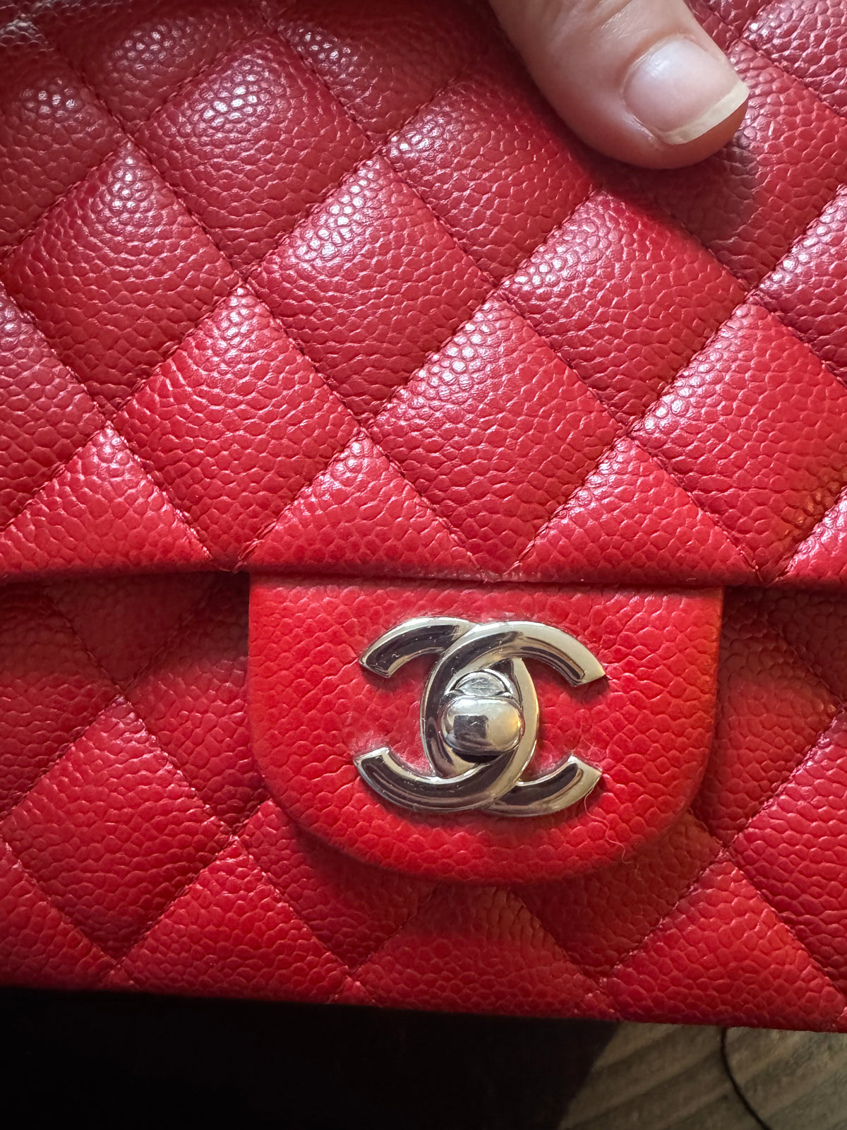 Chanel Red Caviar Medium Double Flap