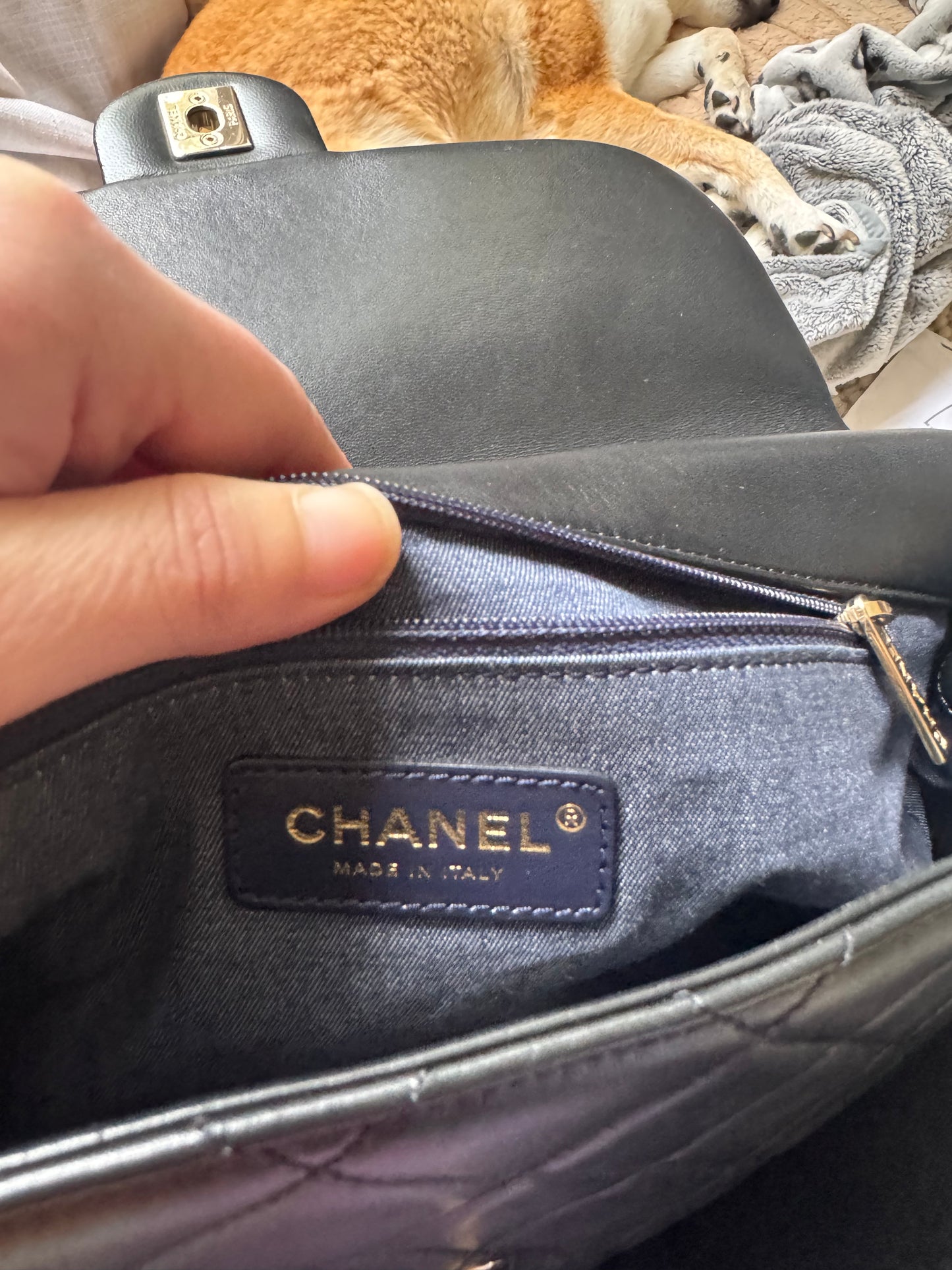 Chanel Lambskin Chunky Chain 2-Way Handbag