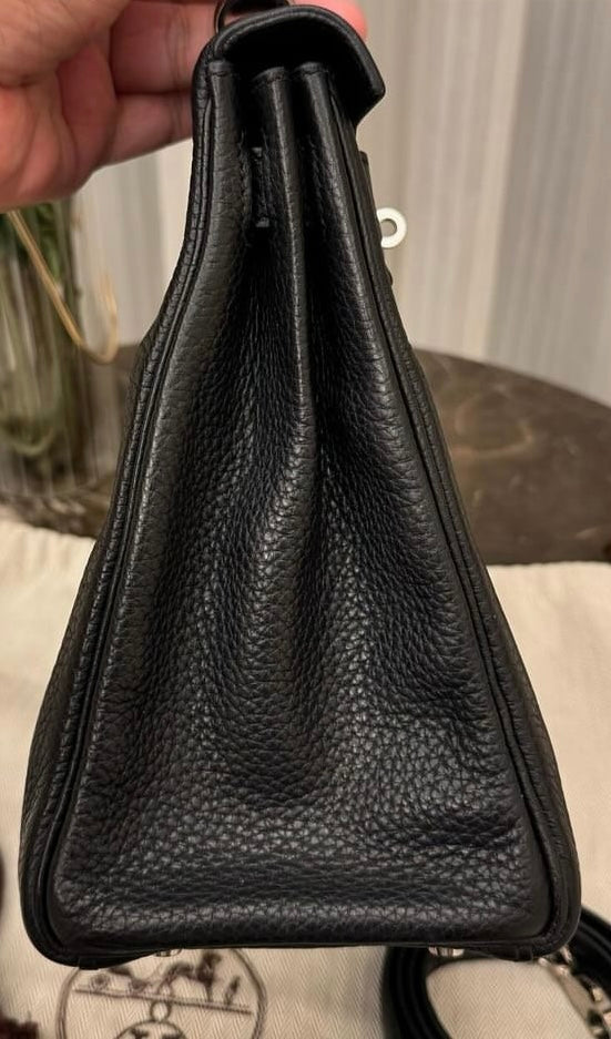 Hermes K28 noir Togo PHW stamp Q square