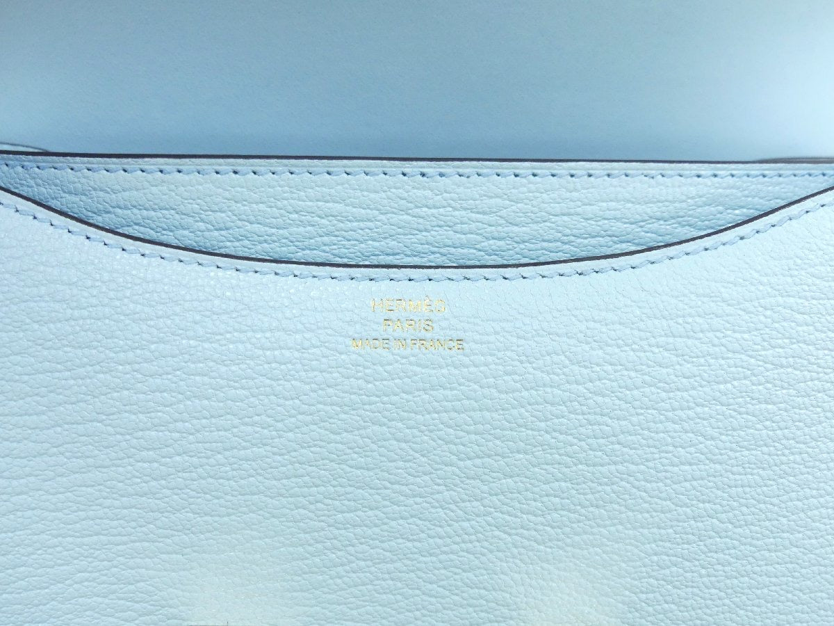 Hermes Constance mini III mirror bag blue sunseal chèvre perms brass hardware