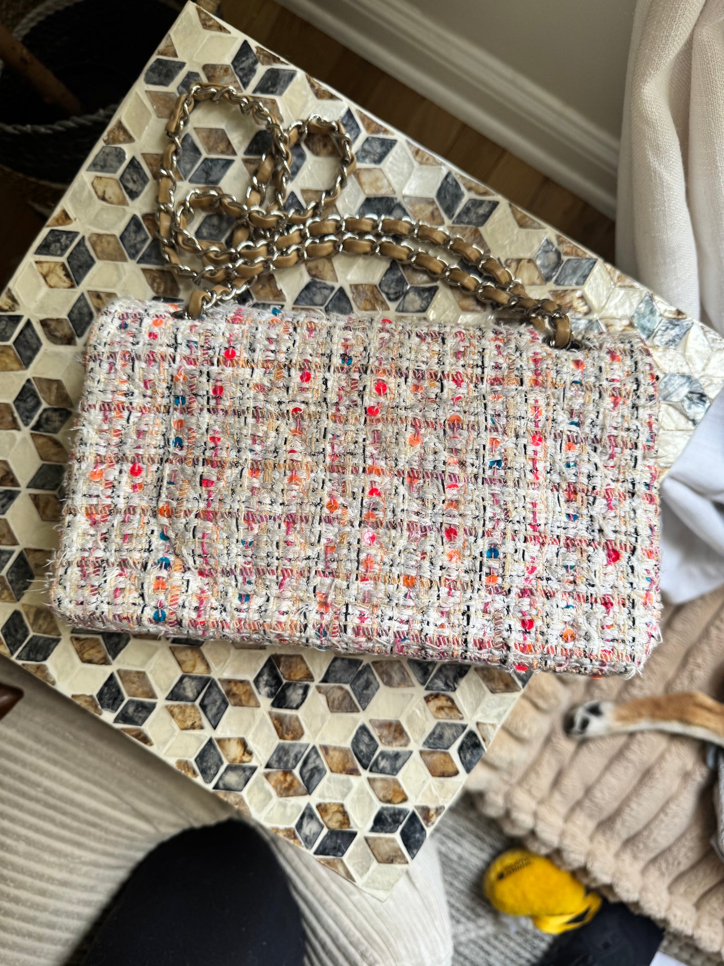 Chanel Tweed Multicolor Medium Classic Flap