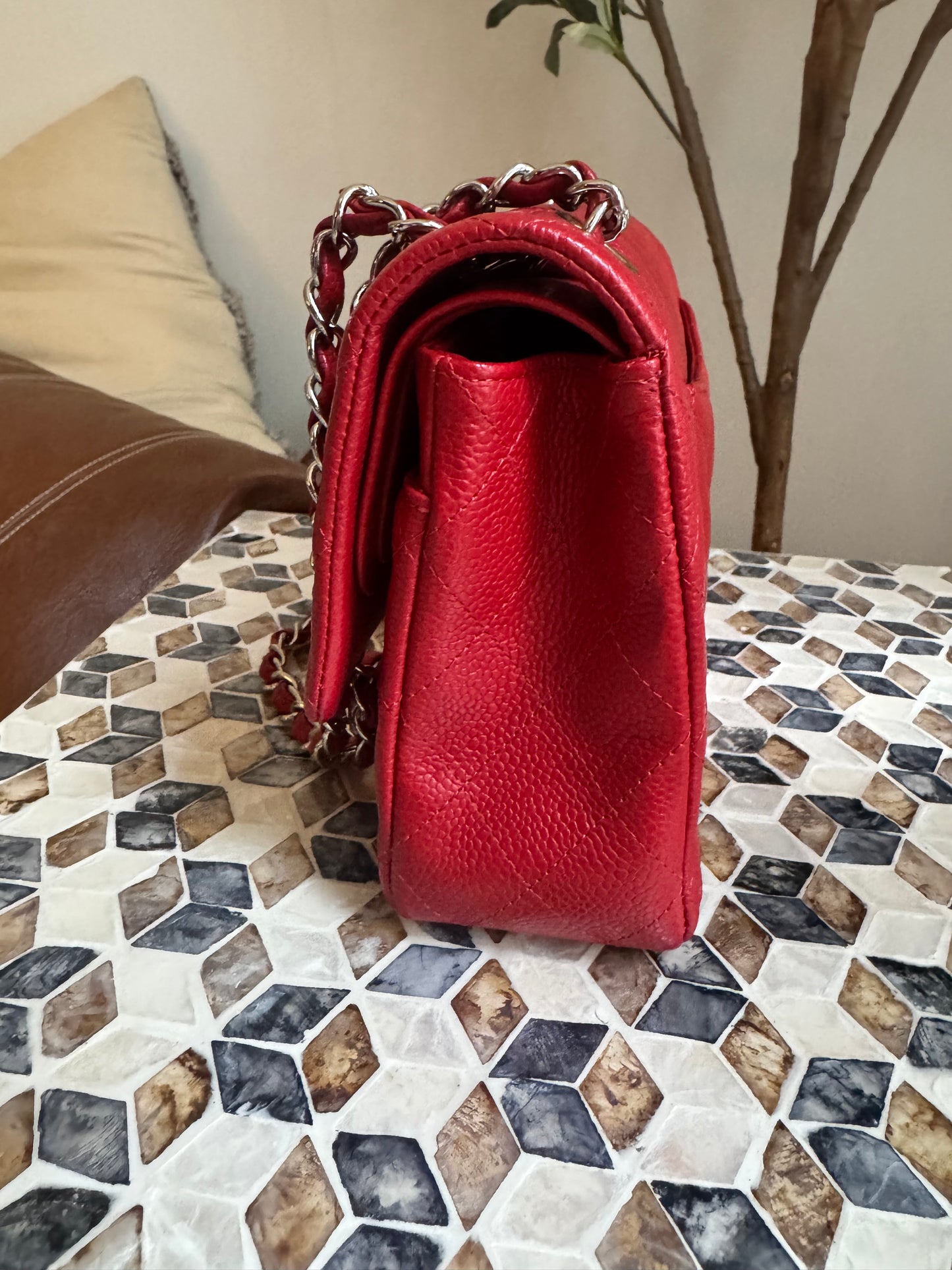 Chanel Red Caviar Medium Double Flap