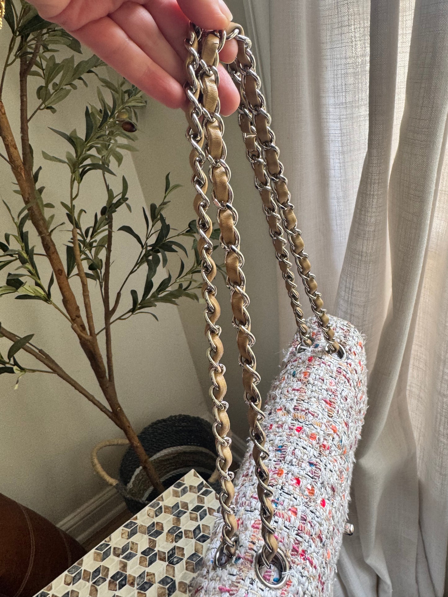 Chanel Tweed Multicolor Medium Classic Flap