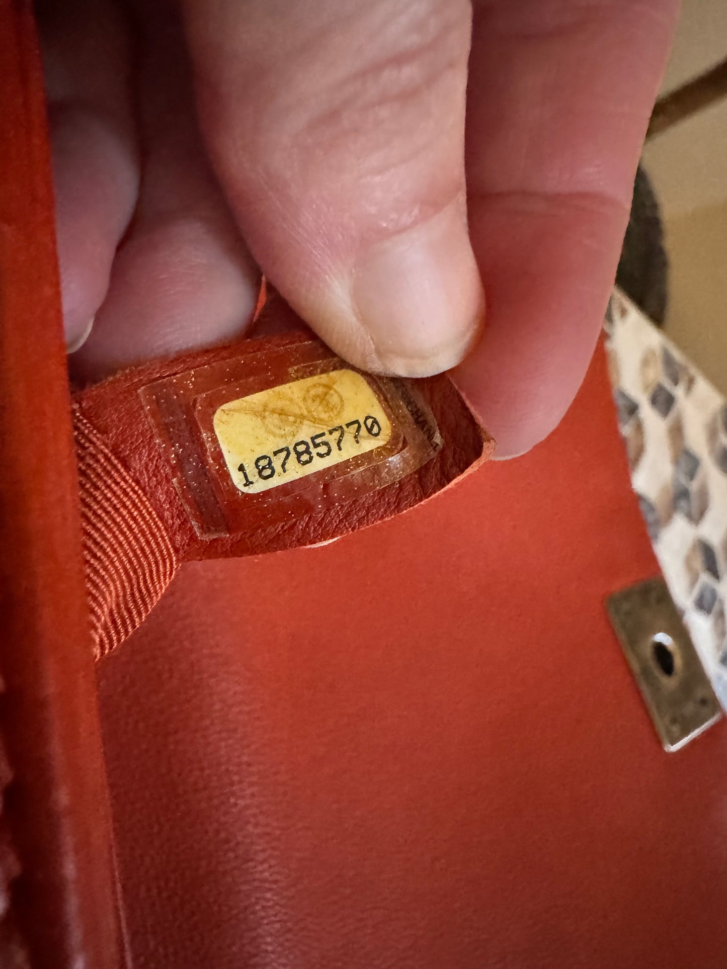 Chanel Orange Quilted Boarder Medium Calfskin Boy Bag