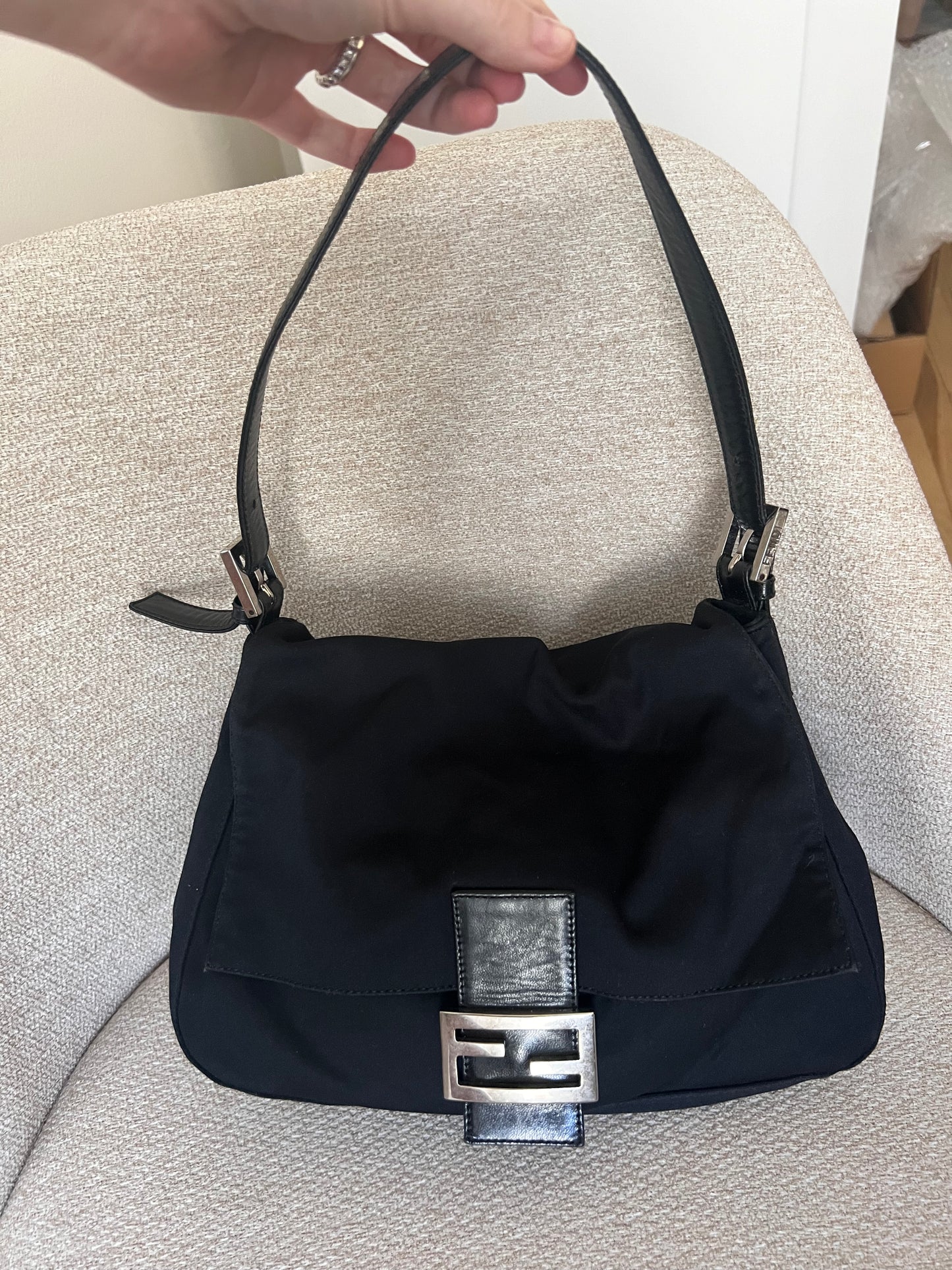 Fendi black mama baguette