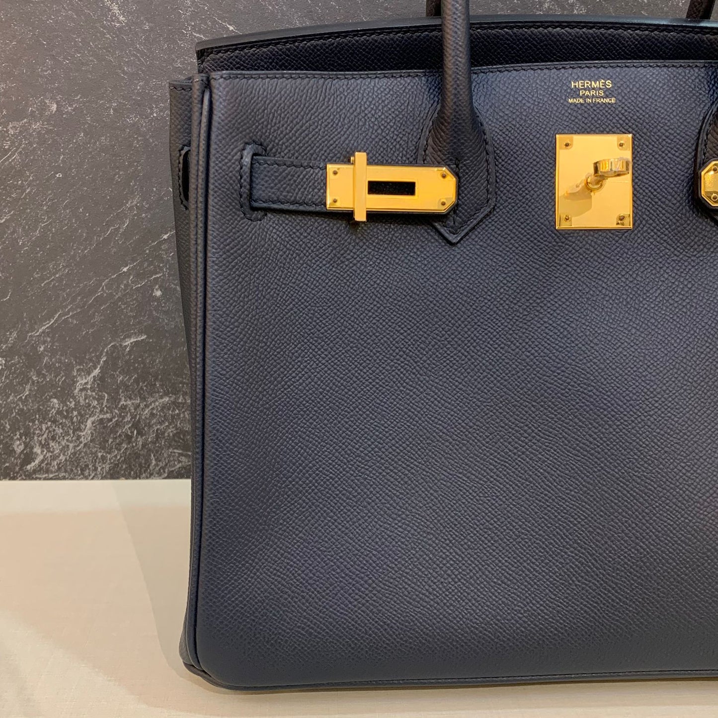 Hermes Birkin 30 Epsom Indigo GHW Stamp Y