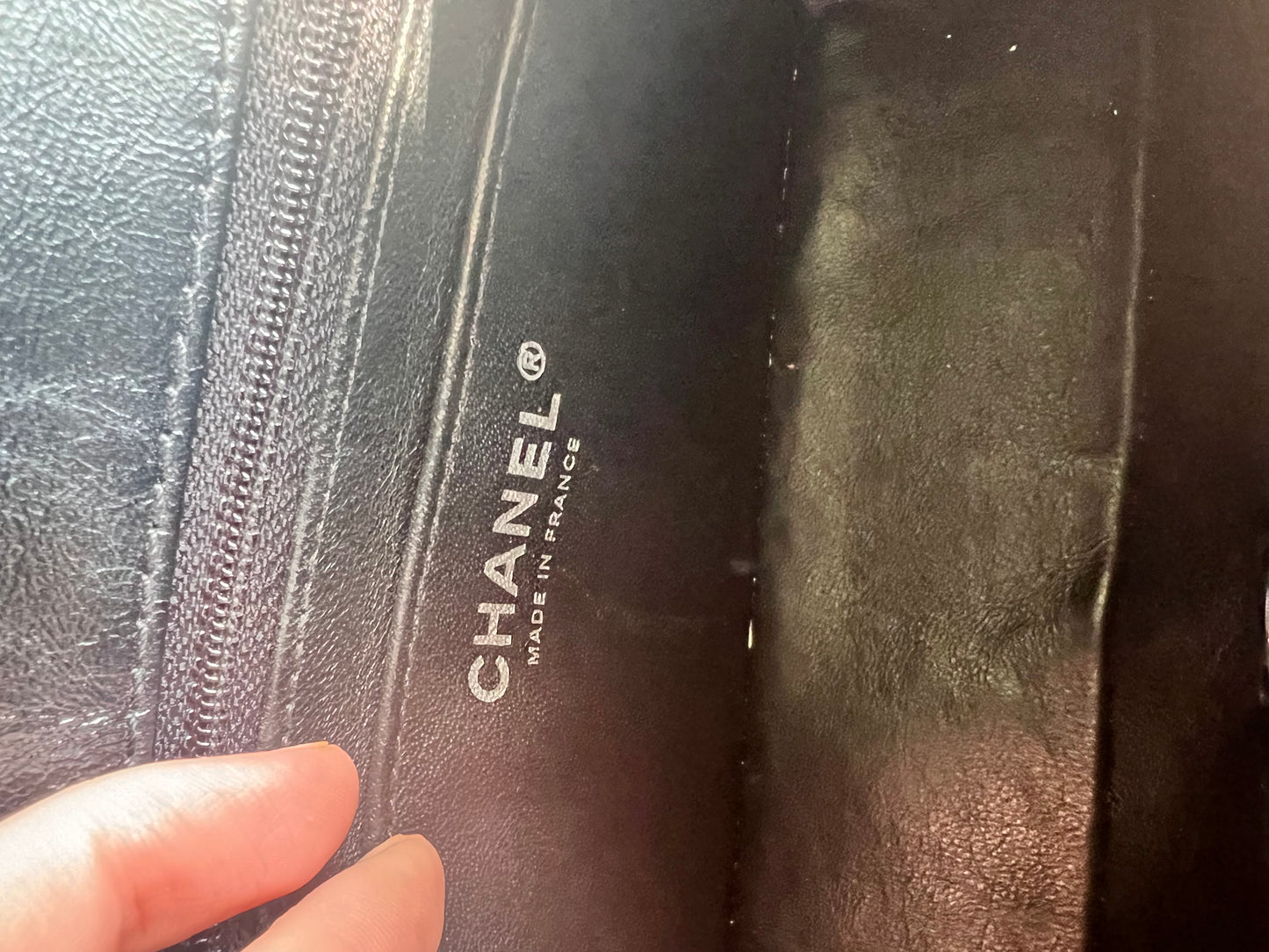 Chanel limited edition mini rectangle iridescent black calfskin flap airline collection