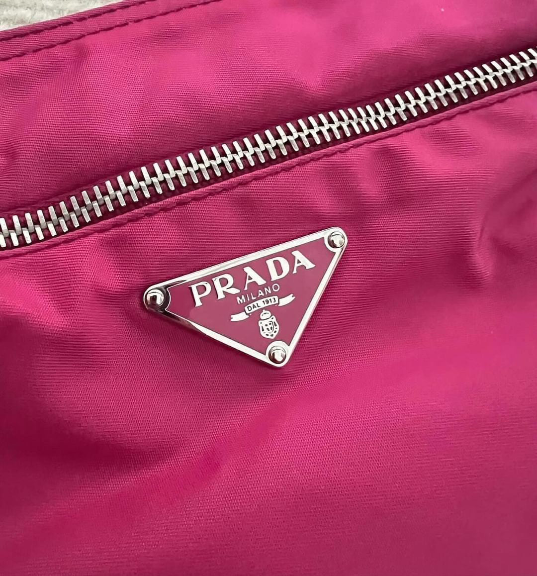 Prada pink nylon messenger bag