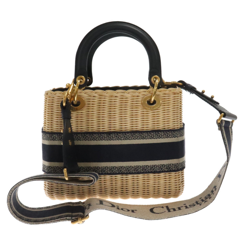 Lady Dior medium wicker picnic