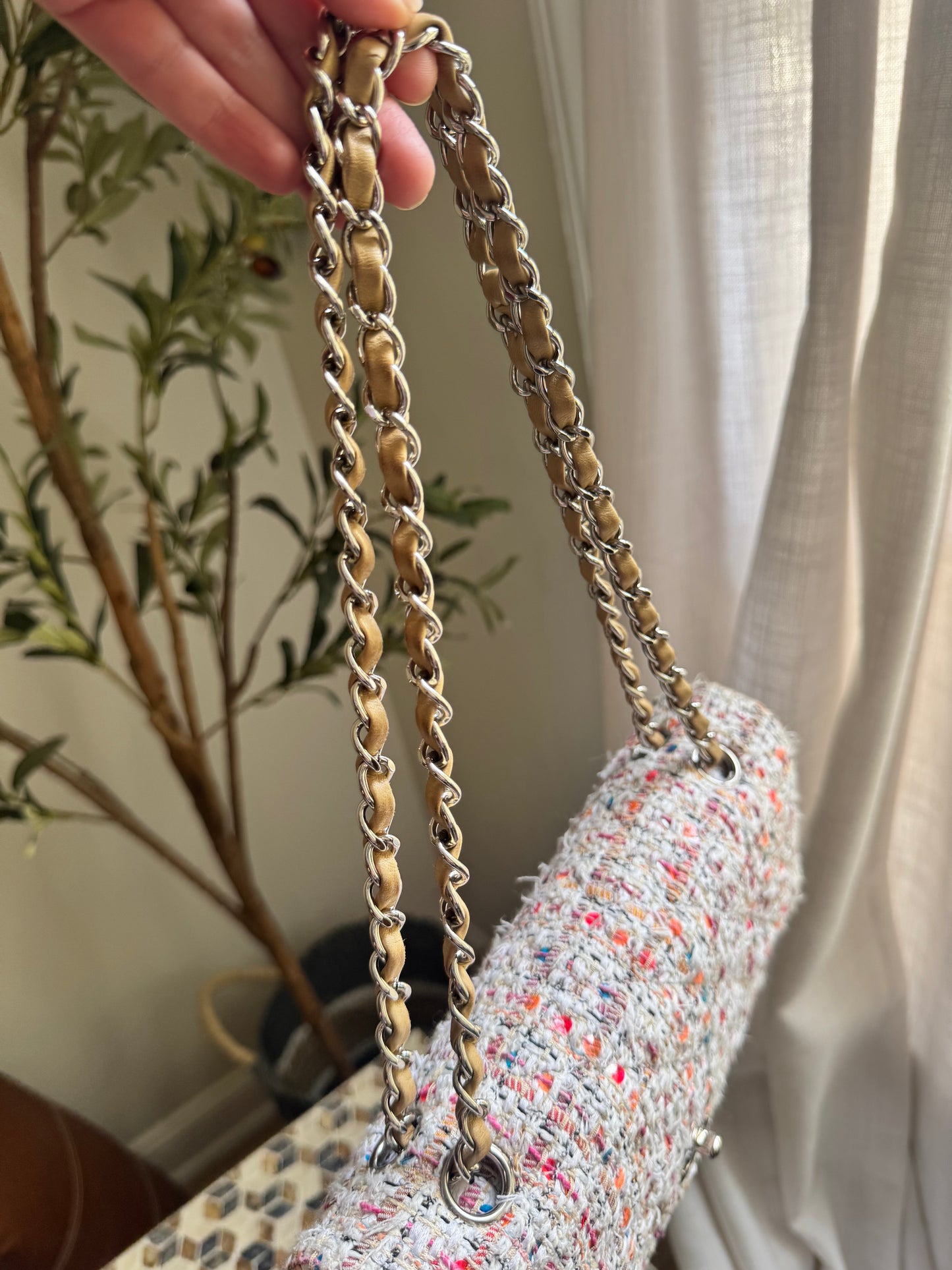 Chanel Tweed Multicolor Medium Classic Flap