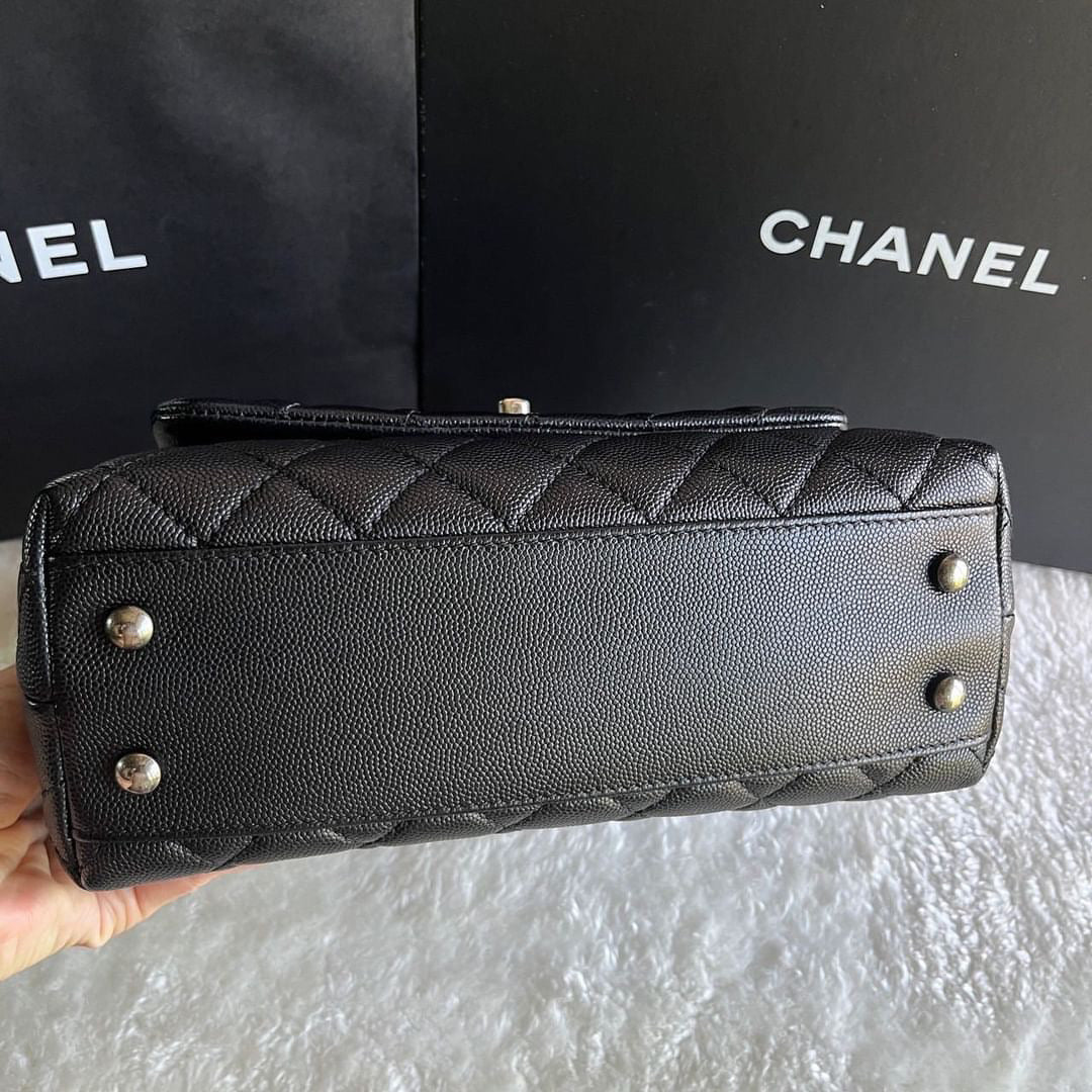 Chanel Small 9.5” coco handle black caviar RHW- partial payment