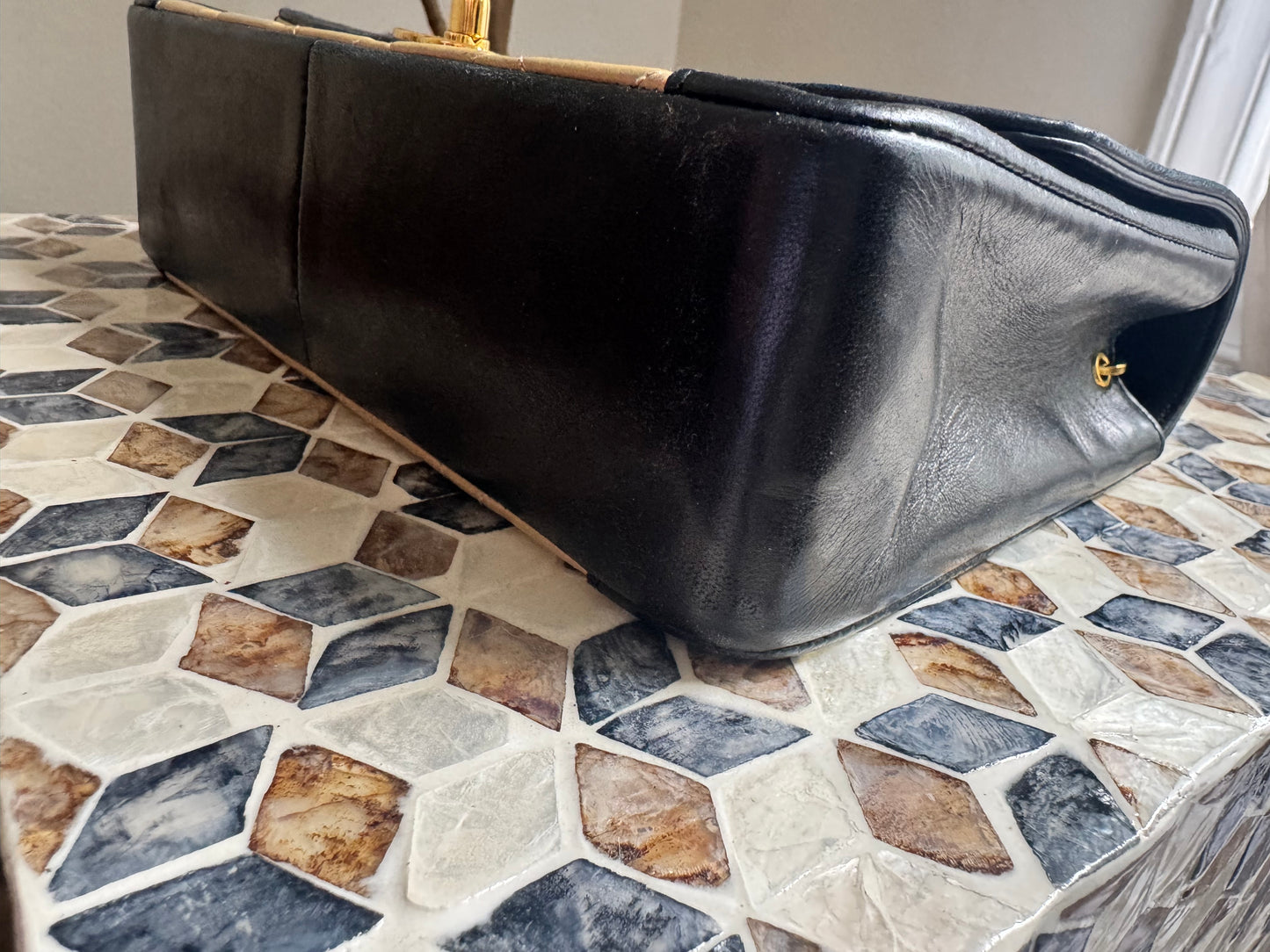 Chanel Lambskin Two Tone Medium Diana Flap Bag