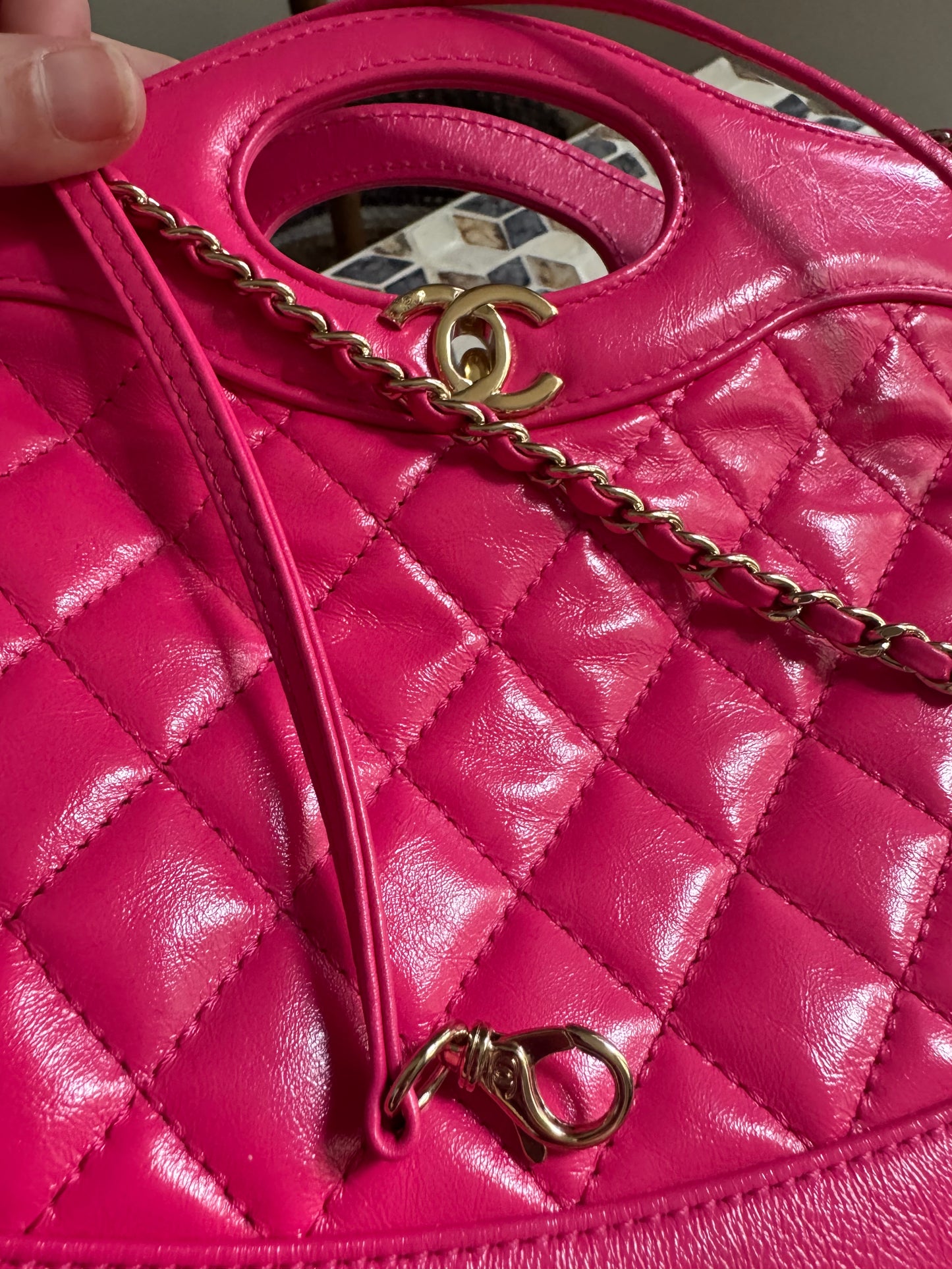 Chanel 31 Hot Pink Small Calfskin Shopping Bag