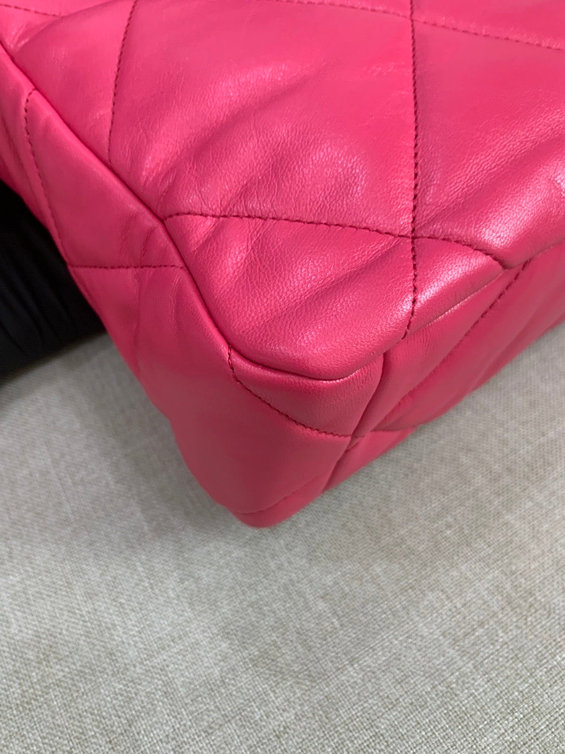 Chanel C19 large hot pink goatskin flap