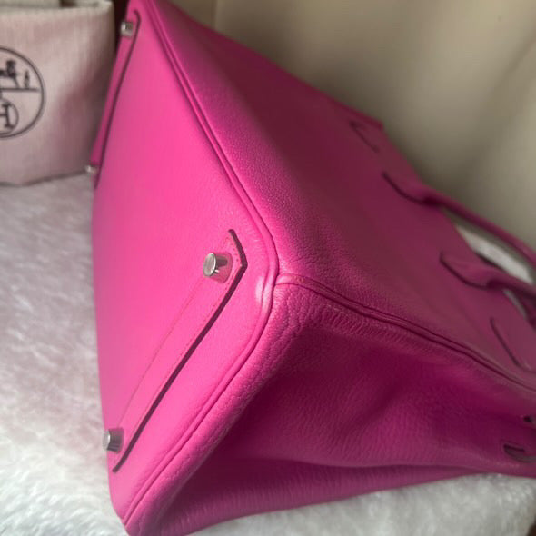 Hermes HAC 32 fuchsia chèvre PHW