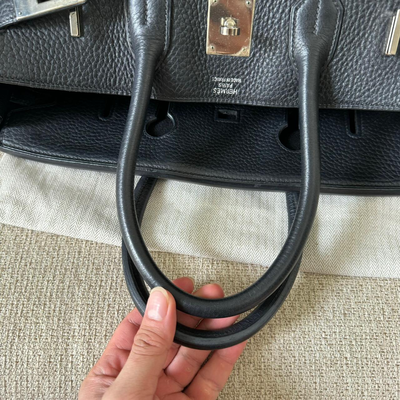 Hermes Birkin 35 B35 Clemence Black PHW handbag