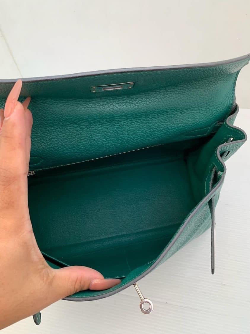 Hermes Kelly 28 malachite PHW stamp T