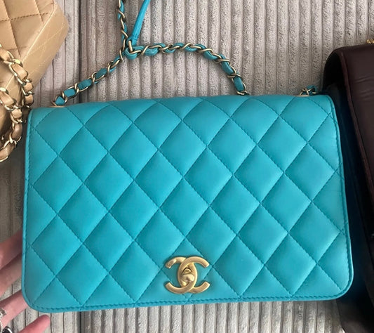 Chanel turquoise seasonal release full flap
